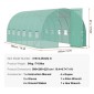 Θερμοκήπιο VEVOR Walk-in Tunnel, 19,4x9,7x7,4 ft Σήραγγα Θερμοκηπίου Hoop House, Plant Hot House με πλαίσιο από γαλβανισμένο χάλυβα, πράσινο κάλυμμα PE, αιωρούμενη πόρτα και 12 αναδιπλούμενα παράθυρα για εξωτερικούς χώρους