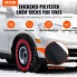 VEVOR Thickened Snow Socks for Tires, Polyester Fiber Tire Socks with Elastic Straps, Snow Traction Tire Cover for Car, SUV, Pickup and Truck (Σετ 2) - Extra Large