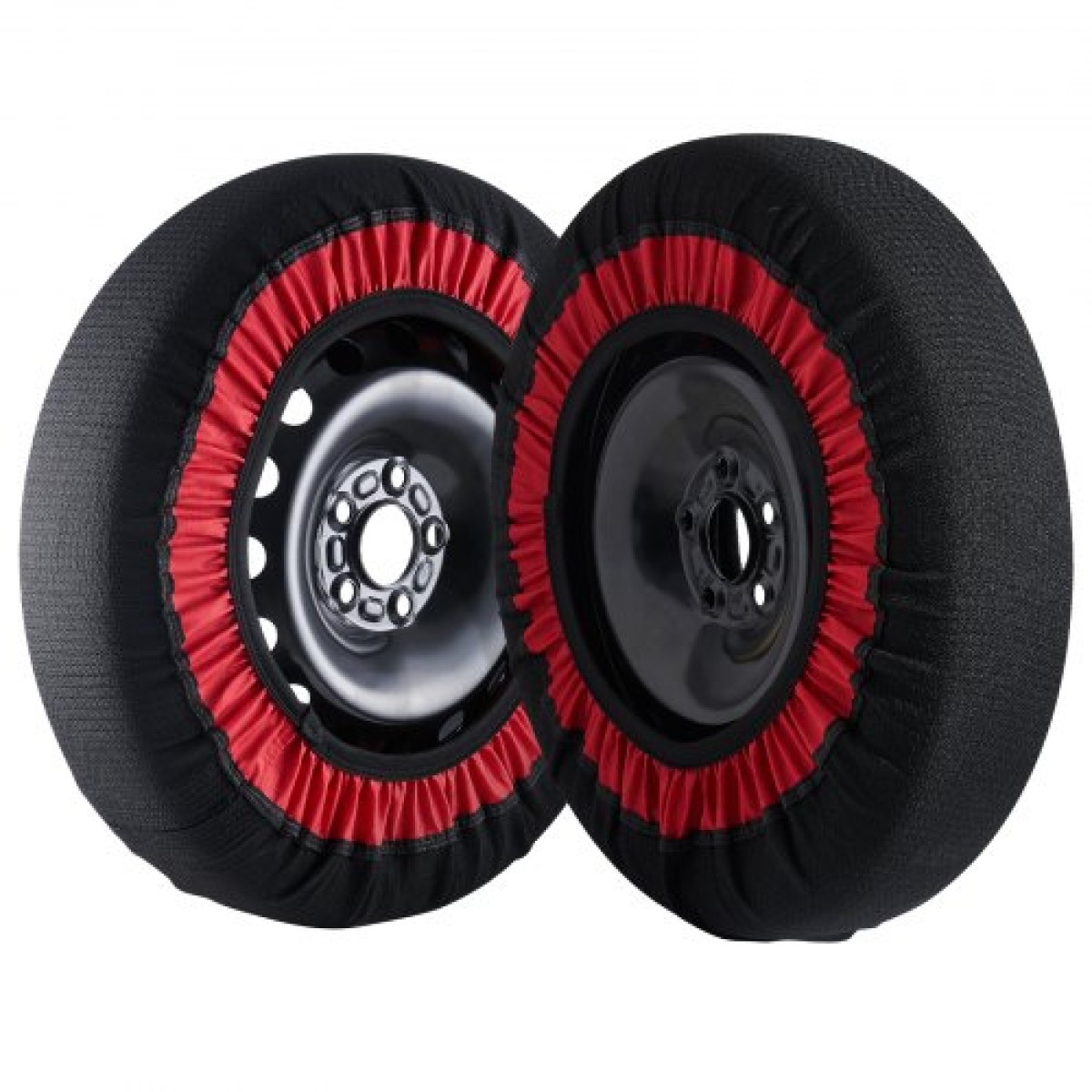 VEVOR Thickened Snow Socks for Tires, Polyester Fiber Tire Socks with Elastic Straps, Snow Traction Tire Cover for Car, SUV, Pickup and Truck (Σετ 2) - Extra Large