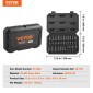 VEVOR 1/4" Drive Impact Socket Set, 48 Piece Deep & Shallow Socket Set SAE 3/16"-9/16" and Metric 4-15mm, 6 Point Cr-Mo Alloy Steel for Auto Repair, Εύκολα στην ανάγνωση ενδείξεις μεγέθους, θήκη αποθήκευσης