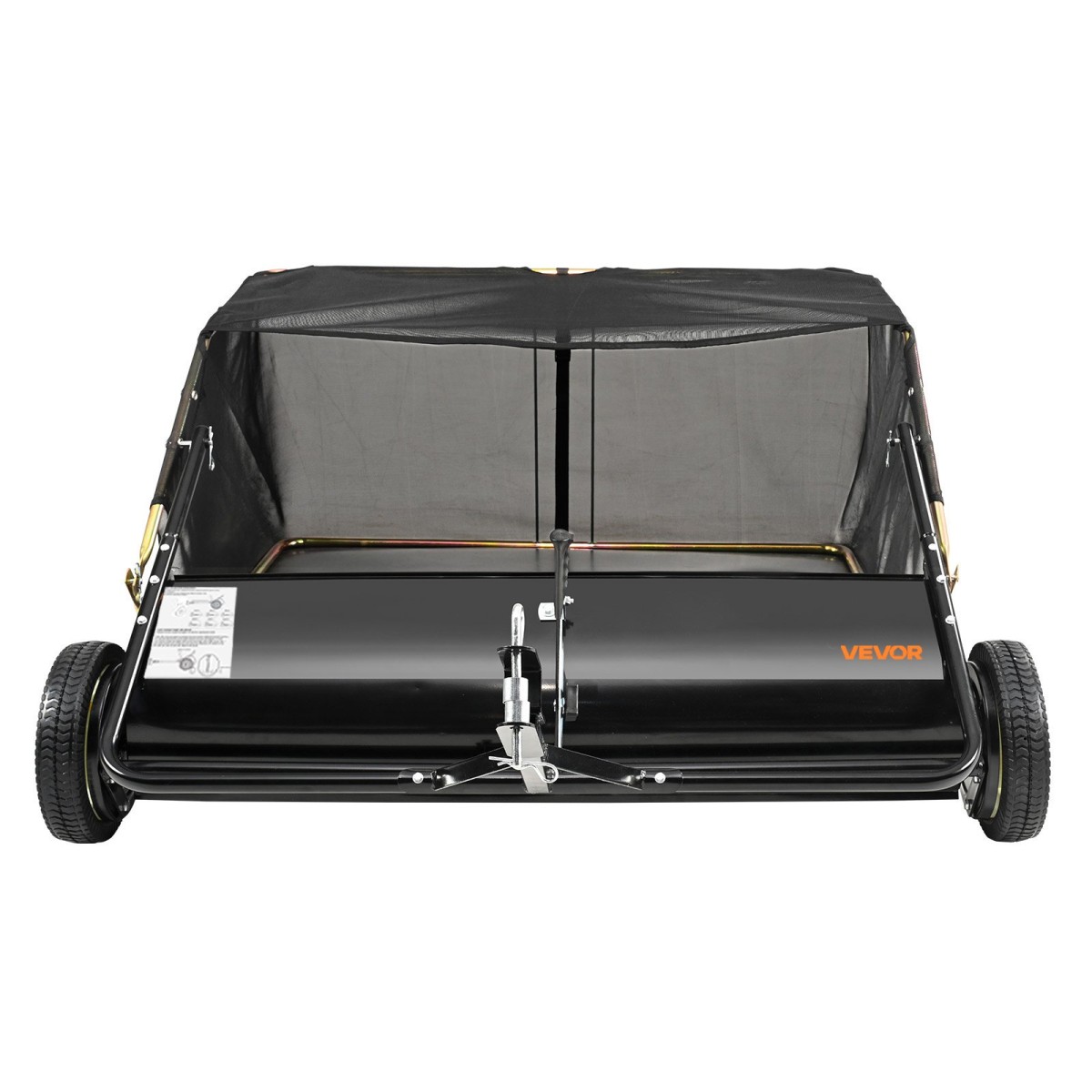 Σάρωθρο γκαζόν VEVOR Tow Behind, 111,7 cm Pull Behind Lawn Sweeper, 25 cu.ft Συλλέκτης φύλλων και γρασιδιού μεγάλης χωρητικότητας, βαρέως τύπου σάρωθρο κήπου με ρυθμιζόμενο ύψος σάρωσης για αυλή, γκαζόν, αγρόκτημα