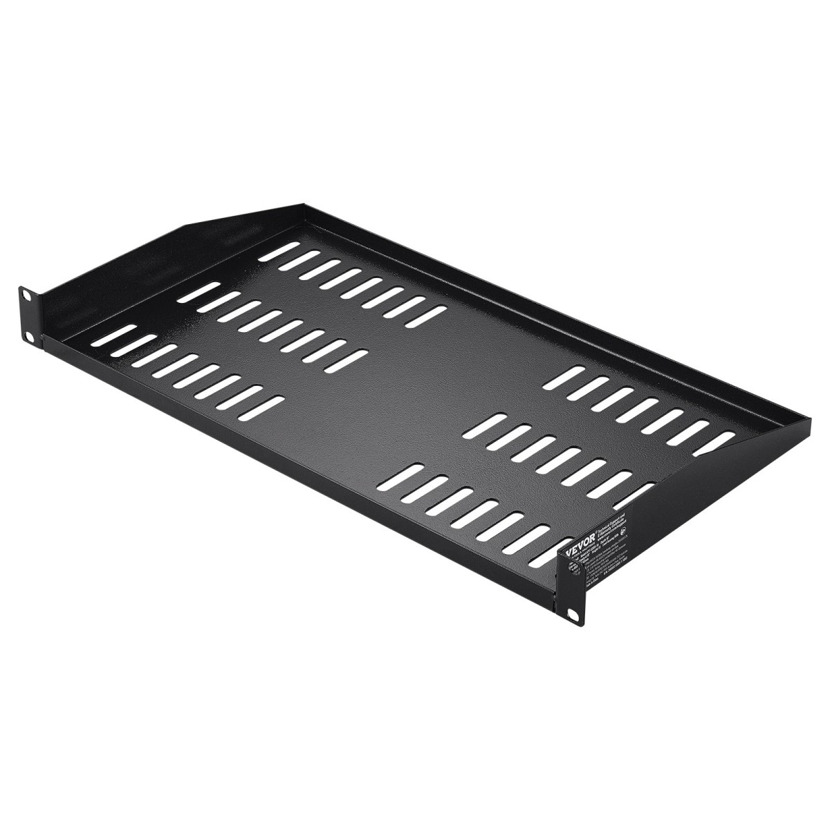 Ράφι ραφιών διακομιστή VEVOR 2PCS 1U, 10"/254 mm Βάθος, 23 kg / 50 lbs Μέγιστη χωρητικότητα φορτίου Αεριζόμενο πρόβολο ή ράφι τοίχου ράφι βάσης με δίσκο, καλή κυκλοφορία αέρα για 482,6 mm/19" Ντουλάπι δικτύου ή ράφι εξοπλισμού