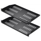 Ράφι ραφιών διακομιστή VEVOR 2PCS 1U, 10"/254 mm Βάθος, 23 kg / 50 lbs Μέγιστη χωρητικότητα φορτίου Αεριζόμενο πρόβολο ή ράφι τοίχου ράφι βάσης με δίσκο, καλή κυκλοφορία αέρα για 482,6 mm/19" Ντουλάπι δικτύου ή ράφι εξοπλισμού