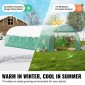 Θερμοκήπιο VEVOR Walk-in Tunnel, σήραγγα θερμοκηπίου Hoop House 29,2x9,7x6,5 ft, Hot House με σκελετό από γαλβανισμένο χάλυβα, πράσινο κάλυμμα PE, πόρτα με φερμουάρ και 12 παράθυρα για εξωτερικούς χώρους