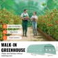 Θερμοκήπιο VEVOR Walk-in Tunnel, σήραγγα θερμοκηπίου Hoop House 29,2x9,7x6,5 ft, Hot House με σκελετό από γαλβανισμένο χάλυβα, πράσινο κάλυμμα PE, πόρτα με φερμουάρ και 12 παράθυρα για εξωτερικούς χώρους