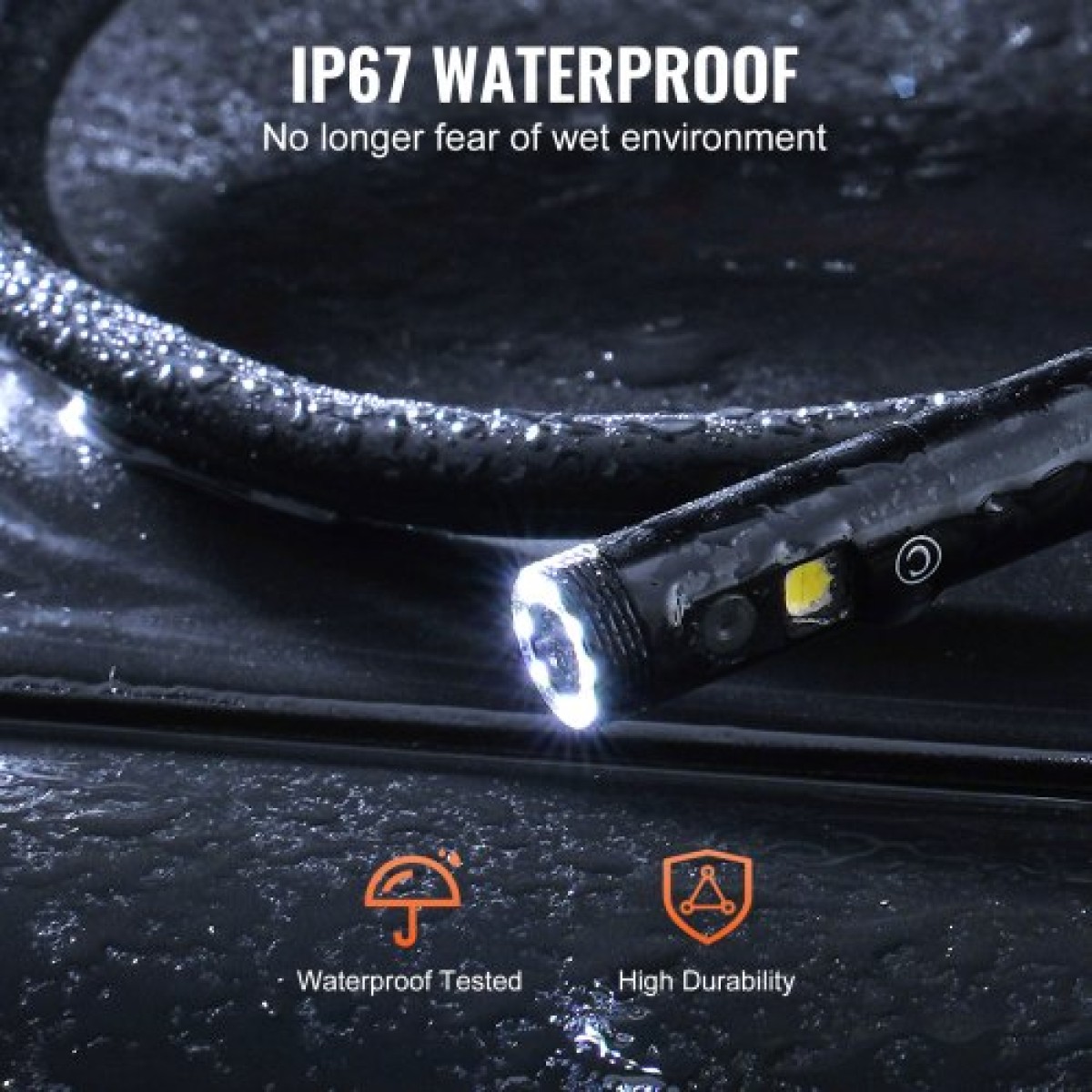 VEVOR Endoscope Camera with Lights Triple Lens Borescope 499,9 cm Καλώδιο 12,7 cm Οθόνη