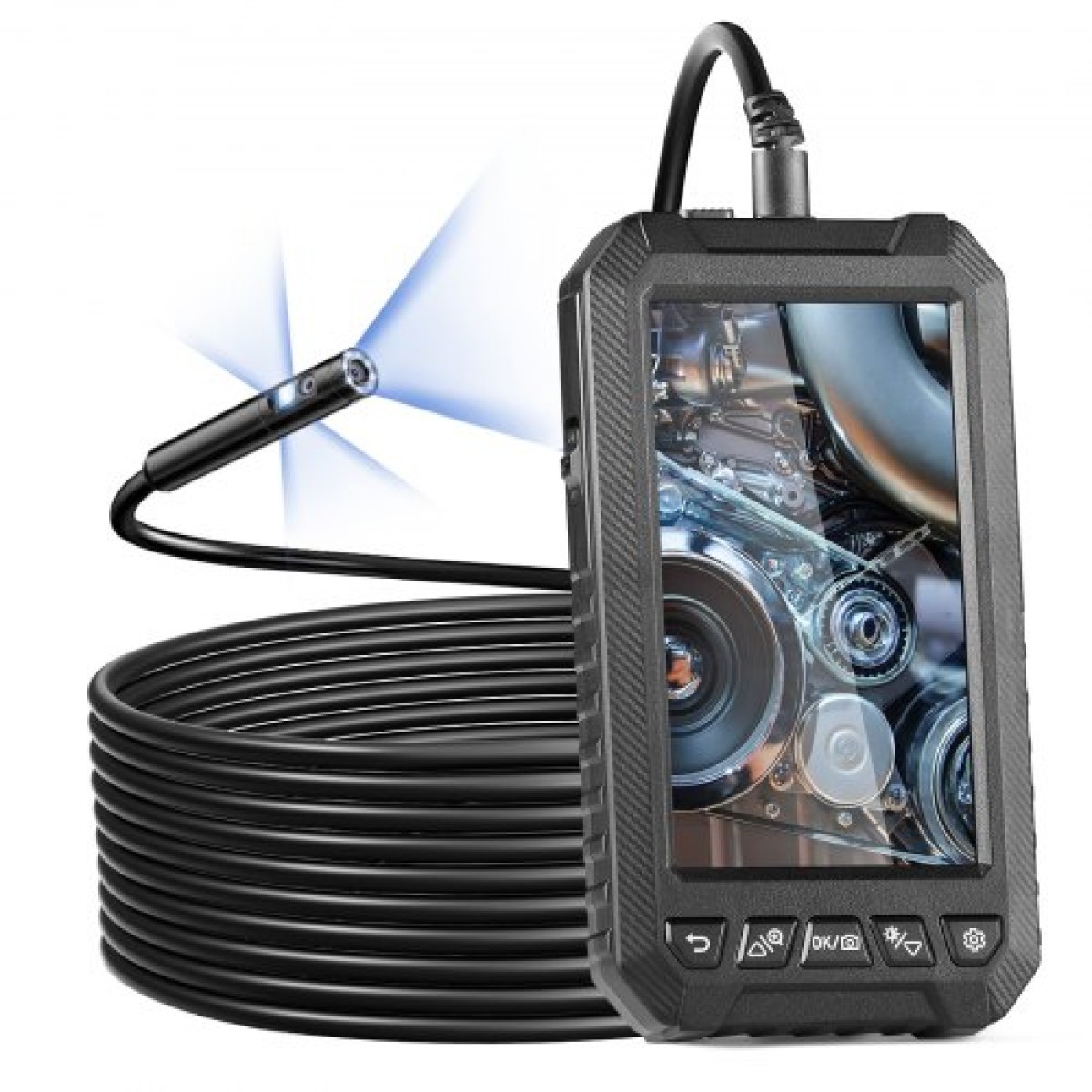 VEVOR Endoscope Camera with Lights Triple Lens Borescope 499,9 cm Καλώδιο 12,7 cm Οθόνη