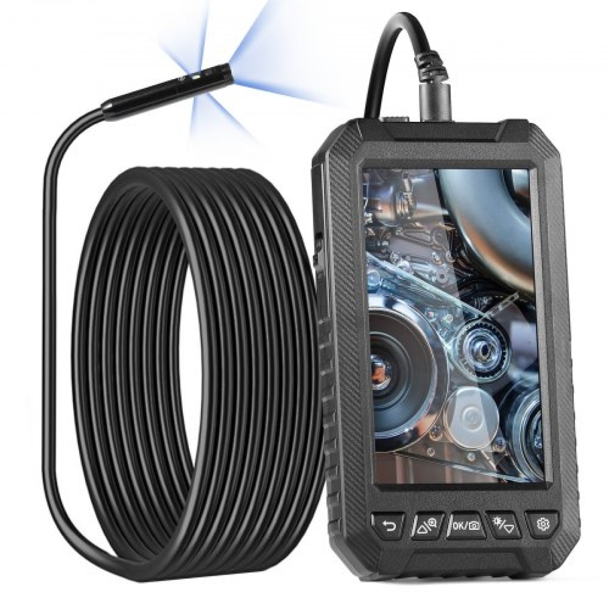 VEVOR Endoscope Camera with Lights Triple Lens Borescope 499,9 cm Καλώδιο 12,7 cm Οθόνη