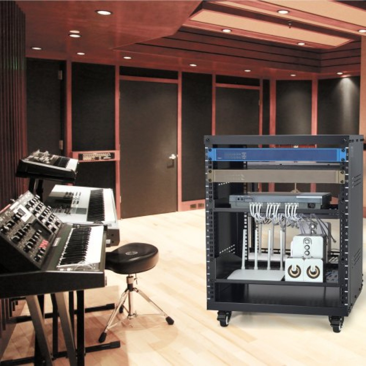 VEVOR 12U AV Rack Stand 226,8 kg Χωρητικότητα Δικτύου Stereo Recording Studio Rack 510x460x700mm