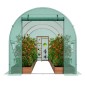 Θερμοκήπιο VEVOR Walk-in Tunnel, σήραγγα θερμοκηπίου Hoop House 11,3x6,4x6,3 ft, Hot House με πλαίσιο από γαλβανισμένο χάλυβα, πράσινο κάλυμμα PE, πόρτα με φερμουάρ και 6 παράθυρα για εξωτερικούς χώρους