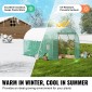 Θερμοκήπιο VEVOR Walk-in Tunnel, σήραγγα θερμοκηπίου Hoop House 11,3x6,4x6,3 ft, Hot House με πλαίσιο από γαλβανισμένο χάλυβα, πράσινο κάλυμμα PE, πόρτα με φερμουάρ και 6 παράθυρα για εξωτερικούς χώρους