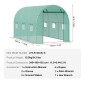 Θερμοκήπιο VEVOR Walk-in Tunnel, σήραγγα θερμοκηπίου Hoop House 11,3x6,4x6,3 ft, Hot House με πλαίσιο από γαλβανισμένο χάλυβα, πράσινο κάλυμμα PE, πόρτα με φερμουάρ και 6 παράθυρα για εξωτερικούς χώρους