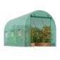 Θερμοκήπιο VEVOR Walk-in Tunnel, σήραγγα θερμοκηπίου Hoop House 11,3x6,4x6,3 ft, Hot House με πλαίσιο από γαλβανισμένο χάλυβα, πράσινο κάλυμμα PE, πόρτα με φερμουάρ και 6 παράθυρα για εξωτερικούς χώρους