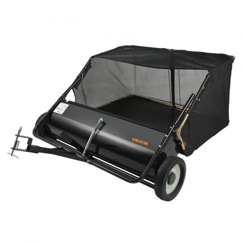 Σάρωθρο γκαζόν VEVOR Tow Behind, 127 cm Pull Behind Lawn Sweeeper, 26 cu.ft Συλλέκτης φύλλων και γρασιδιού μεγάλης χωρητικότητας, βαρέως τύπου σάρωθρο κήπου με ρυθμιζόμενο ύψος σάρωσης για αυλή, γκαζόν, αγρόκτημα
