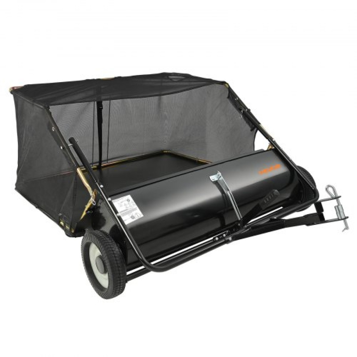 Σάρωθρο γκαζόν VEVOR Tow Behind, 127 cm Pull Behind Lawn Sweeeper, 26 cu.ft Συλλέκτης φύλλων και γρασιδιού μεγάλης χωρητικότητας, βαρέως τύπου σάρωθρο κήπου με ρυθμιζόμενο ύψος σάρωσης για αυλή, γκαζόν, αγρόκτημα