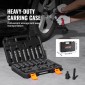 VEVOR 360 Degree Swivel Impact Socket Set, 3/8" Socket Set 14PCS Deep Universal Metric 10-19mm, 6 Point Cr-Mo Alloy Steel for Auto Repair, Ευανάγνωστα σημάδια μεγέθους, στιβαρή κατασκευή, θήκη αποθήκευσης