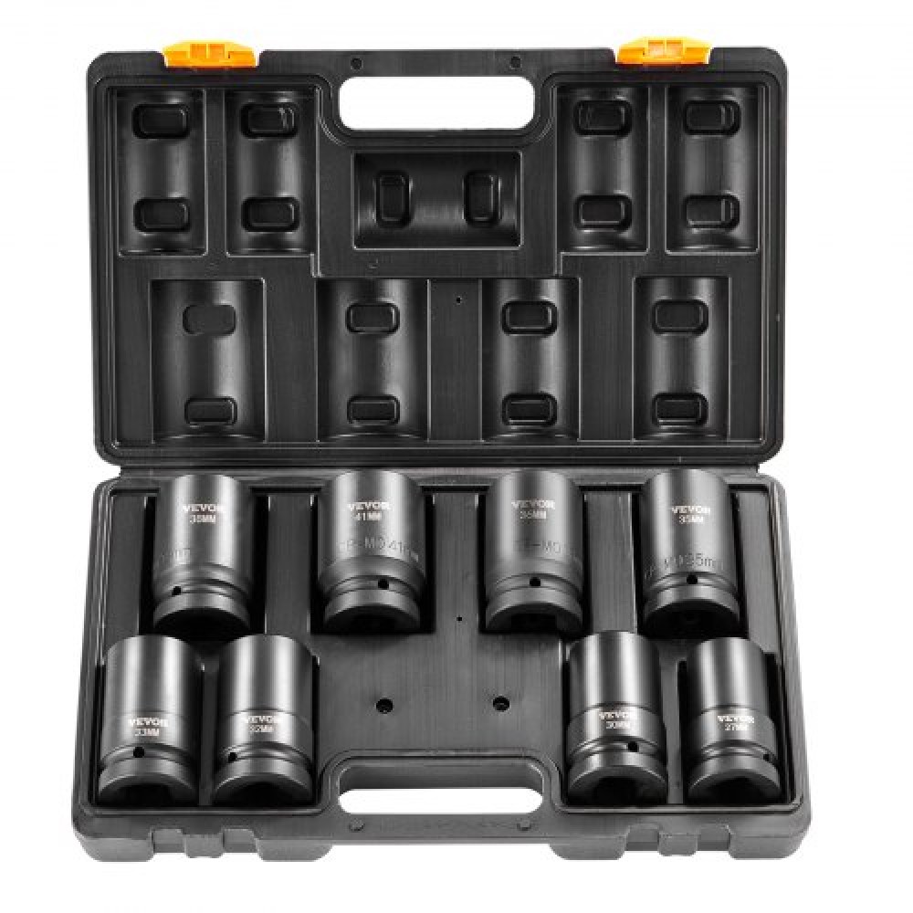 VEVOR Impact Sockets Σετ 8 τμχ Θήκη κιτ εργαλείων καστάνιας κίνησης 6 σημείων 2,5 cm