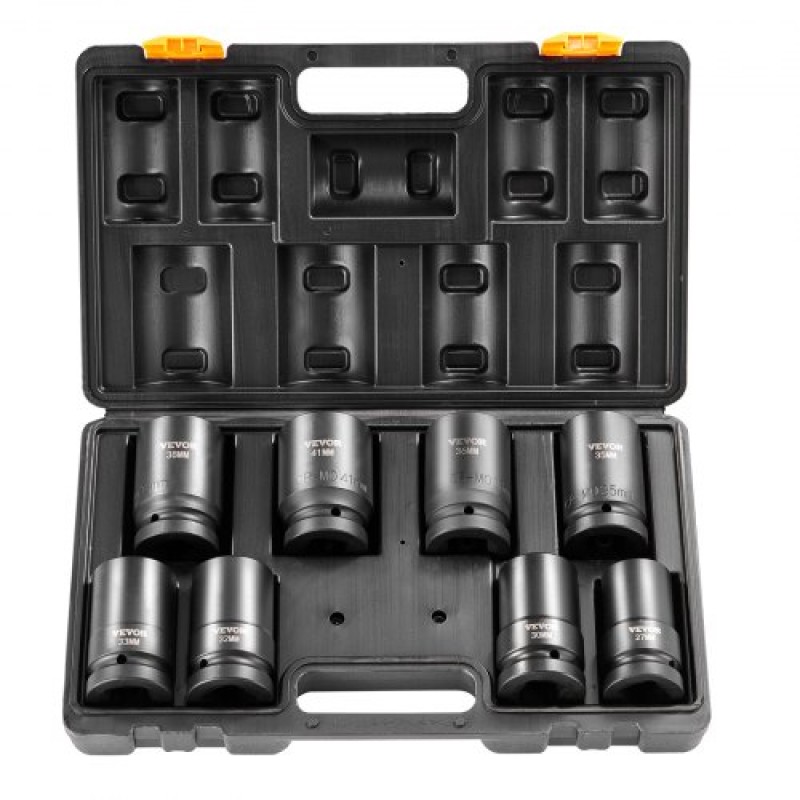 VEVOR Impact Sockets Σετ 8 τμχ Θήκη κιτ εργαλείων καστάνιας κίνησης 6 σημείων 2,5 cm