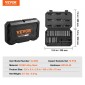 VEVOR 3/8" Drive Impact Socket Set, 18 Piece Deep Socket Set Metric 8-22mm, 6 Point CR-V Alloy Steel for Auto Repair, Ευανάγνωστα σημάδια μεγέθους, στιβαρή κατασκευή, περιλαμβάνει θήκη αποθήκευσης