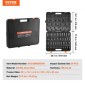 VEVOR 3/8" & 1/2" Drive Impact Socket Set, 59PCS Socket Set SAE 5/16" to 1-1/4" and Metric 6-32mm, 6 Point Cr-Mo Alloy Steel for Auto Repair, Εύκολα στην ανάγνωση σημάνσεις, Ανθεκτική κατασκευή, Θήκη αποθήκευσης