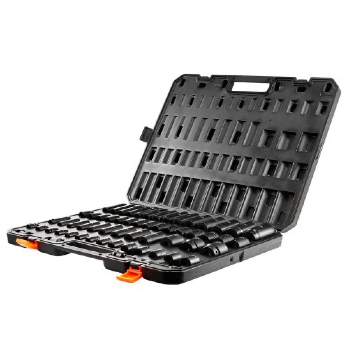 VEVOR 3/8" & 1/2" Drive Impact Socket Set, 59PCS Socket Set SAE 5/16" to 1-1/4" and Metric 6-32mm, 6 Point Cr-Mo Alloy Steel for Auto Repair, Εύκολα στην ανάγνωση σημάνσεις, Ανθεκτική κατασκευή, Θήκη αποθήκευσης