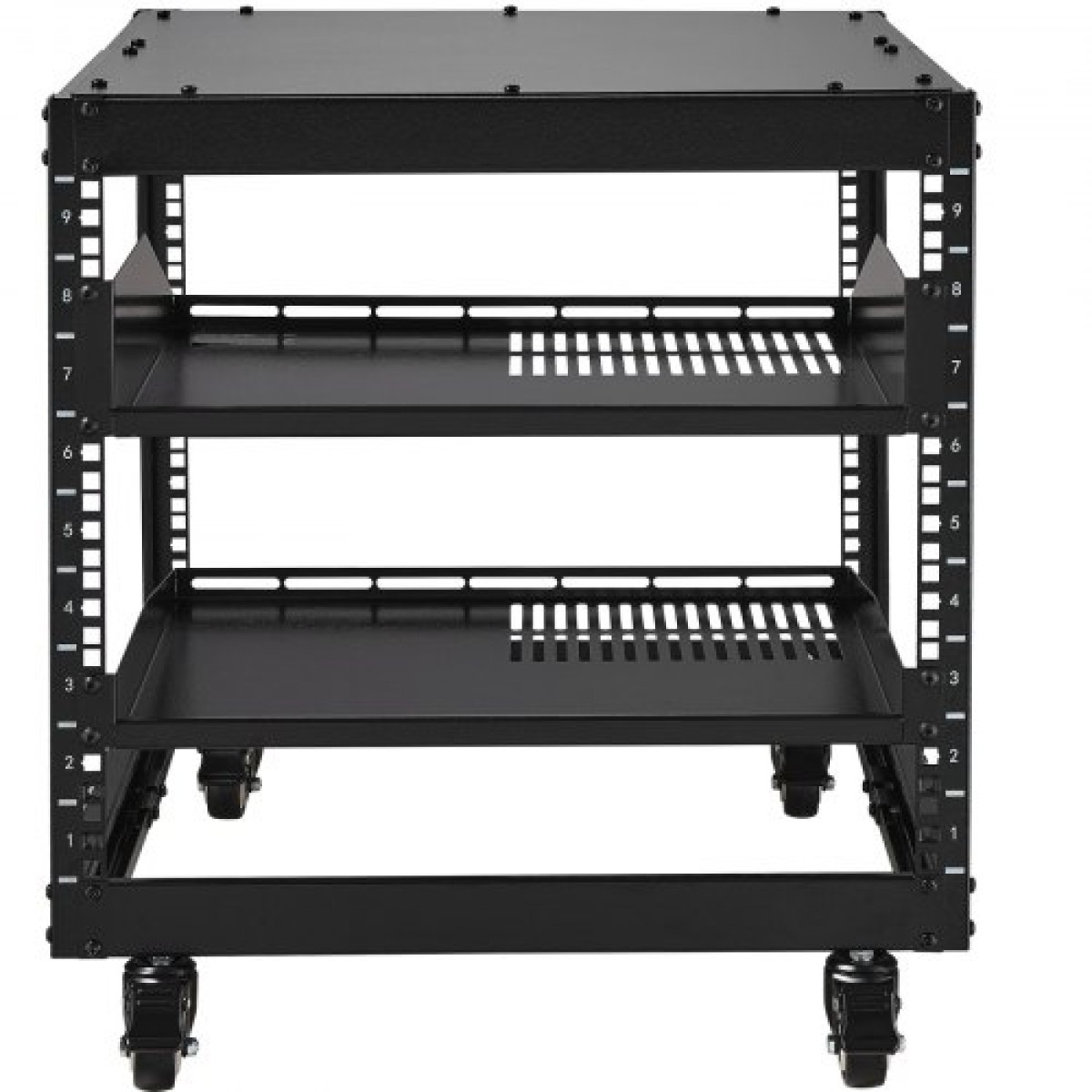 VEVOR 9U 4 Post Open Frame Server Rack Περίβλημα δικτύου 58,4-101,6 cm Ρυθμιζόμενο βάθος