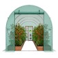 Θερμοκήπιο VEVOR Walk-in Tunnel, σήραγγα θερμοκηπίου Hoop House 14,6x6,4x6,3 ft, Hot House με σκελετό από γαλβανισμένο χάλυβα, πράσινο κάλυμμα PE, πόρτα με φερμουάρ και 8 παράθυρα για εξωτερικούς χώρους