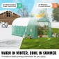 Θερμοκήπιο VEVOR Walk-in Tunnel, σήραγγα θερμοκηπίου Hoop House 14,6x6,4x6,3 ft, Hot House με σκελετό από γαλβανισμένο χάλυβα, πράσινο κάλυμμα PE, πόρτα με φερμουάρ και 8 παράθυρα για εξωτερικούς χώρους