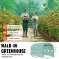 Θερμοκήπιο VEVOR Walk-in Tunnel, σήραγγα θερμοκηπίου Hoop House 14,6x6,4x6,3 ft, Hot House με σκελετό από γαλβανισμένο χάλυβα, πράσινο κάλυμμα PE, πόρτα με φερμουάρ και 8 παράθυρα για εξωτερικούς χώρους