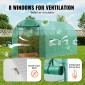 Θερμοκήπιο VEVOR Walk-in Tunnel, σήραγγα θερμοκηπίου Hoop House 14,6x6,4x6,3 ft, Hot House με σκελετό από γαλβανισμένο χάλυβα, πράσινο κάλυμμα PE, πόρτα με φερμουάρ και 8 παράθυρα για εξωτερικούς χώρους