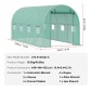 Θερμοκήπιο VEVOR Walk-in Tunnel, σήραγγα θερμοκηπίου Hoop House 14,6x6,4x6,3 ft, Hot House με σκελετό από γαλβανισμένο χάλυβα, πράσινο κάλυμμα PE, πόρτα με φερμουάρ και 8 παράθυρα για εξωτερικούς χώρους