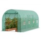 Θερμοκήπιο VEVOR Walk-in Tunnel, σήραγγα θερμοκηπίου Hoop House 14,6x6,4x6,3 ft, Hot House με σκελετό από γαλβανισμένο χάλυβα, πράσινο κάλυμμα PE, πόρτα με φερμουάρ και 8 παράθυρα για εξωτερικούς χώρους