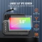VEVOR Endoscope Camera with Lights Triple Lens Borescope 1499,6 cm Cable 12,7 cm Screen