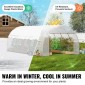 Θερμοκήπιο VEVOR Walk-in Tunnel, 19,4x9,7x6,5 ft Σήραγγα Θερμοκηπίου Hoop House, Plant Hot House με πλαίσιο από γαλβανισμένο χάλυβα, λευκό κάλυμμα PE, πόρτα με φερμουάρ και 12 παράθυρα για εξωτερικούς χώρους