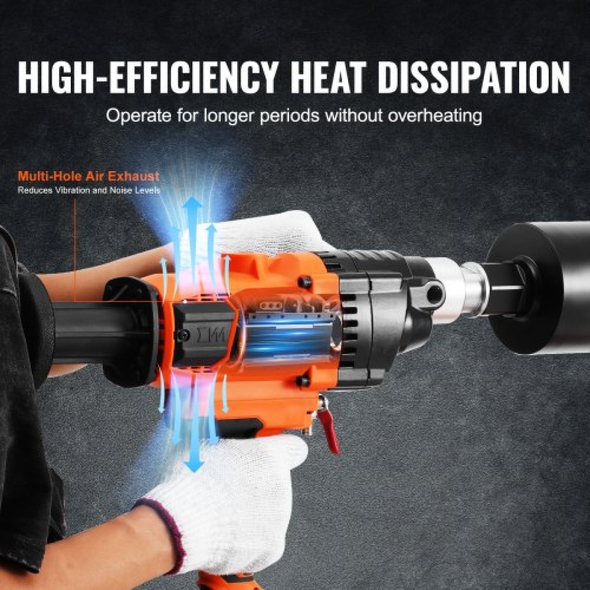 VEVOR Core Drill Machine 2,03-16 cm Dia 2000W Handheld Core Drill Rig for Mixing