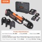 VEVOR Press Tool and Battery Kit, Press Tool, Electric Pipe Crimping Tool with V15, V22, V28 Jaws, Press Tool Kit με 2 τμχ μπαταρία 18V 4.0Ah, γρήγορο φορτιστή και θήκη μεταφοράς