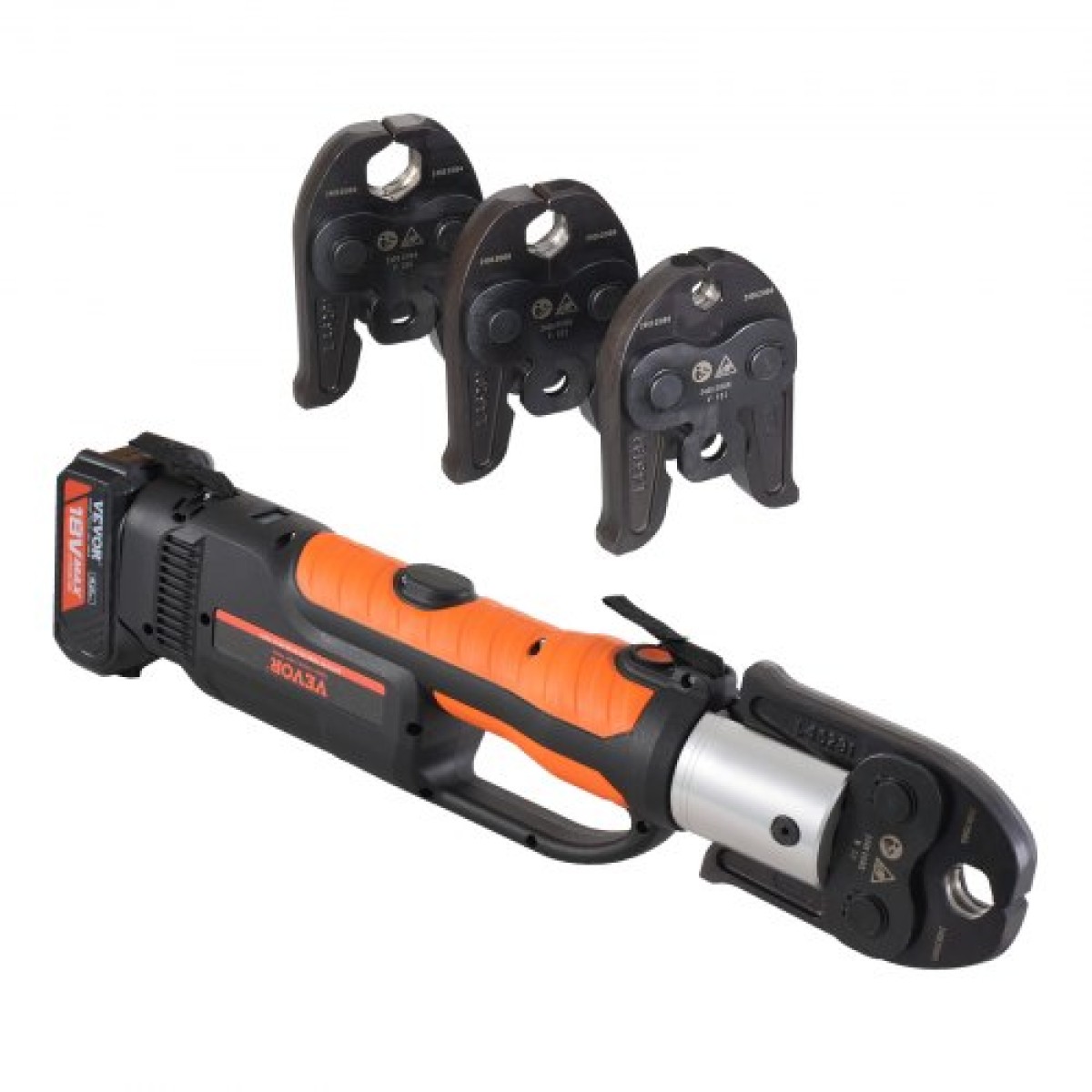 VEVOR Press Tool and Battery Kit, Press Tool, Electric Pipe Crimping Tool with V15, V22, V28 Jaws, Press Tool Kit με 2 τμχ μπαταρία 18V 4.0Ah, γρήγορο φορτιστή και θήκη μεταφοράς