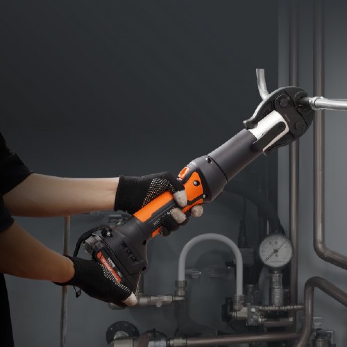 VEVOR Press Tool and Battery Kit, Press Tool, Electric Pipe Crimping Tool with V15, V22, V28 Jaws, Press Tool Kit με 2 τμχ μπαταρία 18V 2.0Ah, γρήγορο φορτιστή και θήκη μεταφοράς