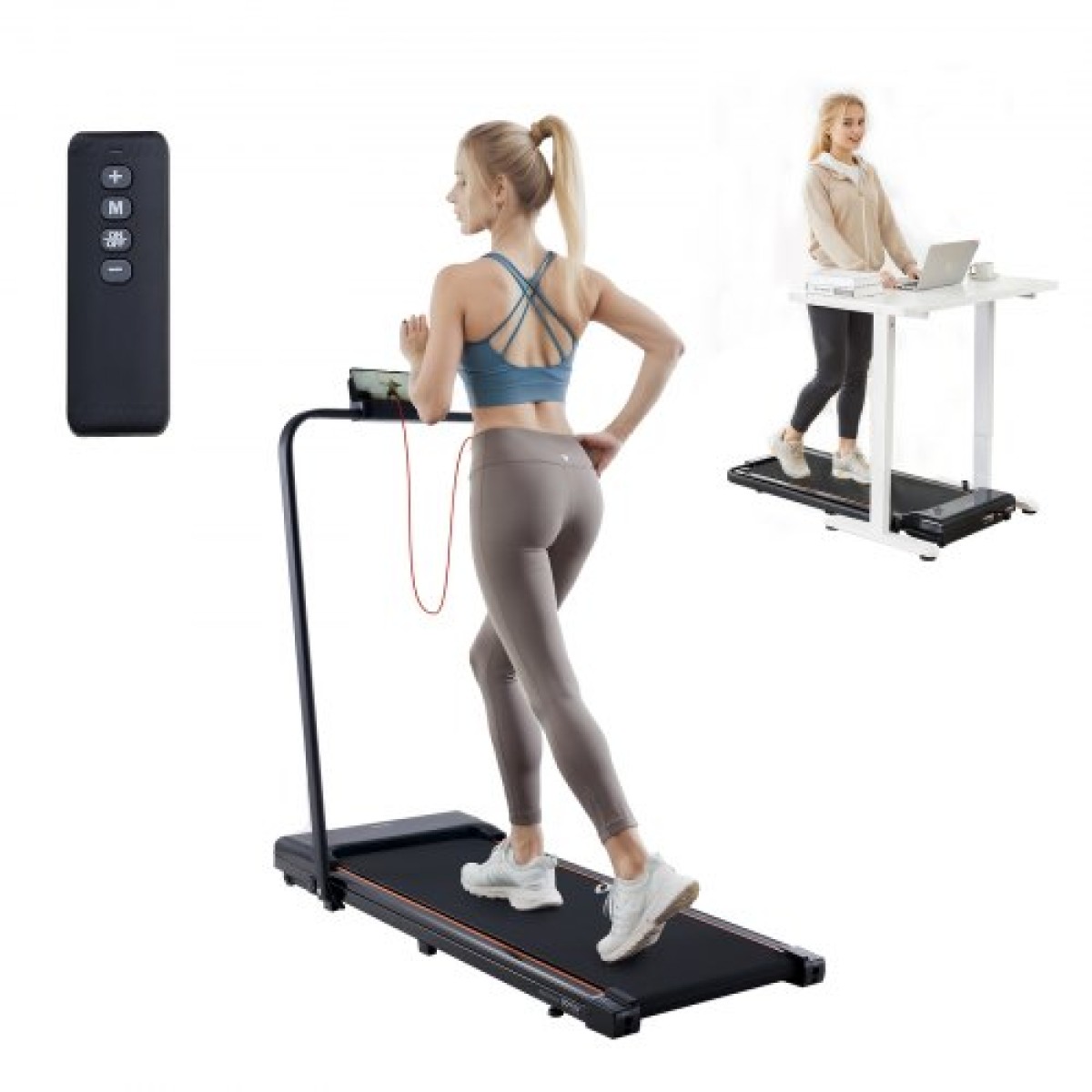 VEVOR Walking Pad, Under Desk Treadmill for Home Office, Working Walking Running Machine, 265 Lbs Αναδιπλούμενος διάδρομος χωρητικότητας, 2,5HP 2 σε 1 φορητό μαξιλαράκι με λαβή, τηλεχειριστήριο και οθόνη LED