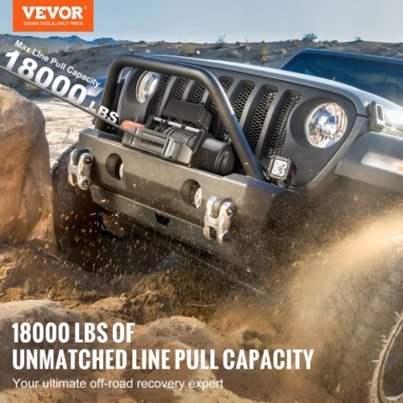 VEVOR Electric Winch Truck 8.164,7 kg Ατσάλινο καλώδιο IP65 αδιάβροχο τηλεχειριστήριο