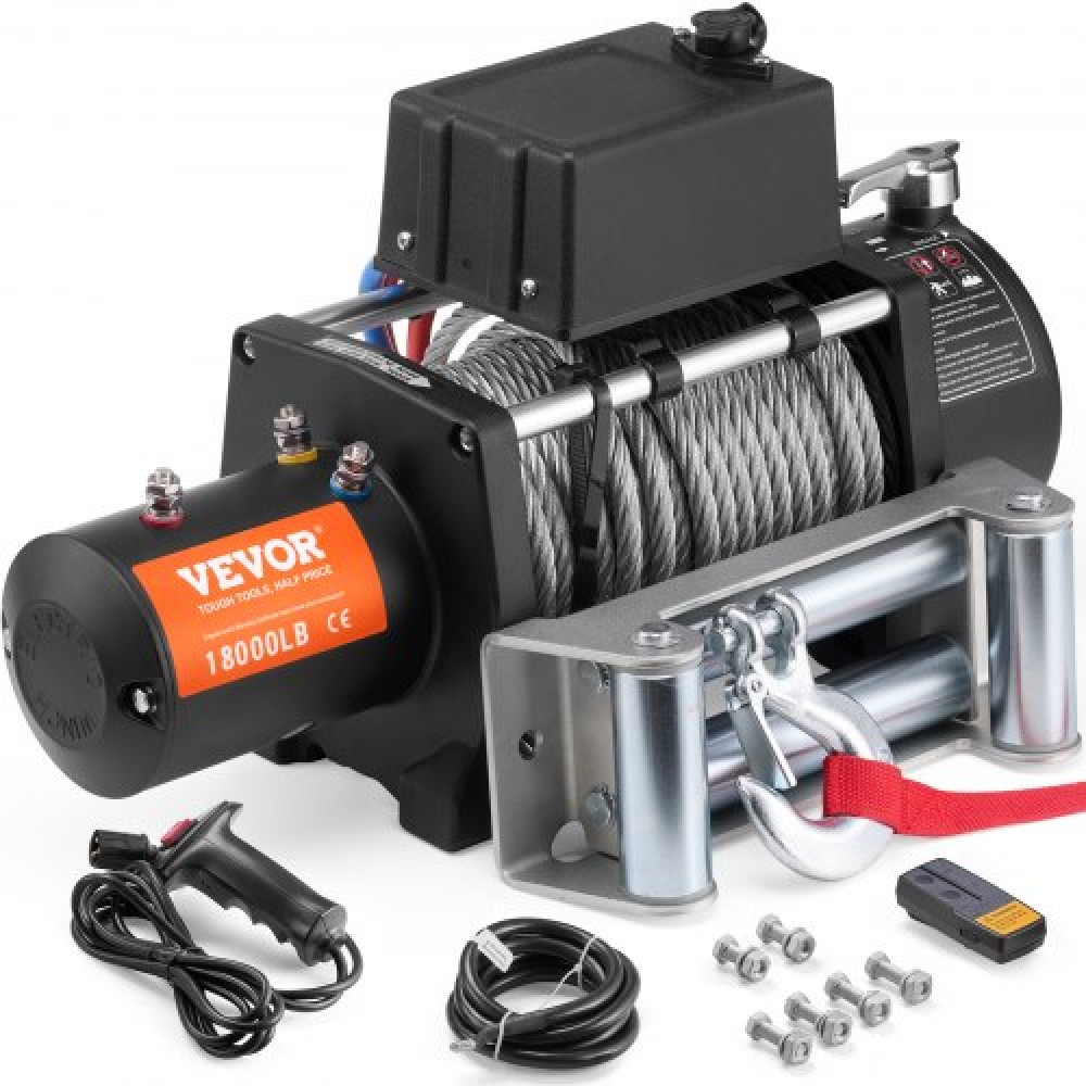 VEVOR Electric Winch Truck 8.164,7 kg Ατσάλινο καλώδιο IP65 αδιάβροχο τηλεχειριστήριο