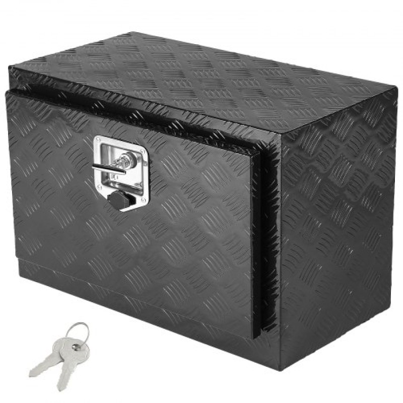 VEVOR Underbody Truck Box, 24" x 14" x 16" Pickup Storage Box, Heavy Duty Diamond Plate Tool Box με κλειδαριά και κλειδιά, Αδιάβροχο κουτί αποθήκευσης τρέιλερ με μάνταλο T-handle για φορτηγό, φορτηγό, ρυμουλκούμενο