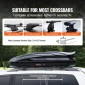 VEVOR Rooftop Cargo Carrier, 11 Cubic Feet Roof Cargo Box, ABS Hard Shell Roof Box, με άνοιγμα διπλής όψης και 2 ενισχυμένους ιμάντες, Αεροδυναμική, Κατάλληλη για τις περισσότερες Crossbar, για Αυτοκίνητο, Βαγόνι, SUV, Μαύρο