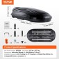 VEVOR Rooftop Cargo Carrier, 11 Cubic Feet Roof Cargo Box, ABS Hard Shell Roof Box, με άνοιγμα διπλής όψης και 2 ενισχυμένους ιμάντες, Αεροδυναμική, Κατάλληλη για τις περισσότερες Crossbar, για Αυτοκίνητο, Βαγόνι, SUV, Μαύρο