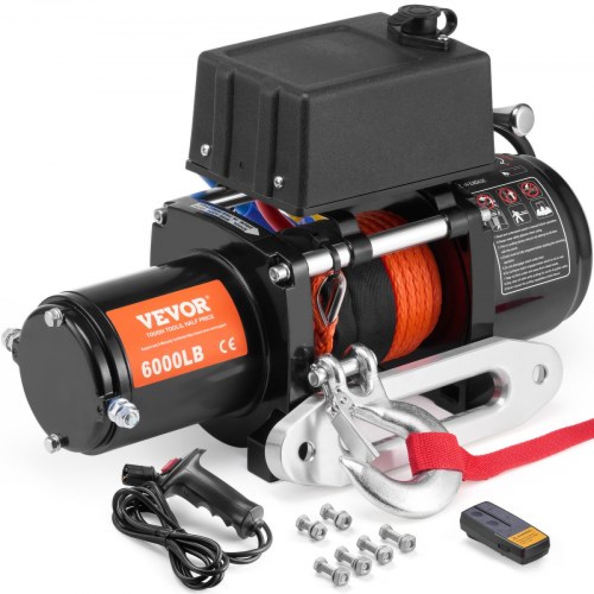 VEVOR Ηλεκτρικό Βαρούλκο για Φορτηγό 2721,6 kg Συνθετικό Σχοινί Αδιάβροχο Τηλεχειριστήριο