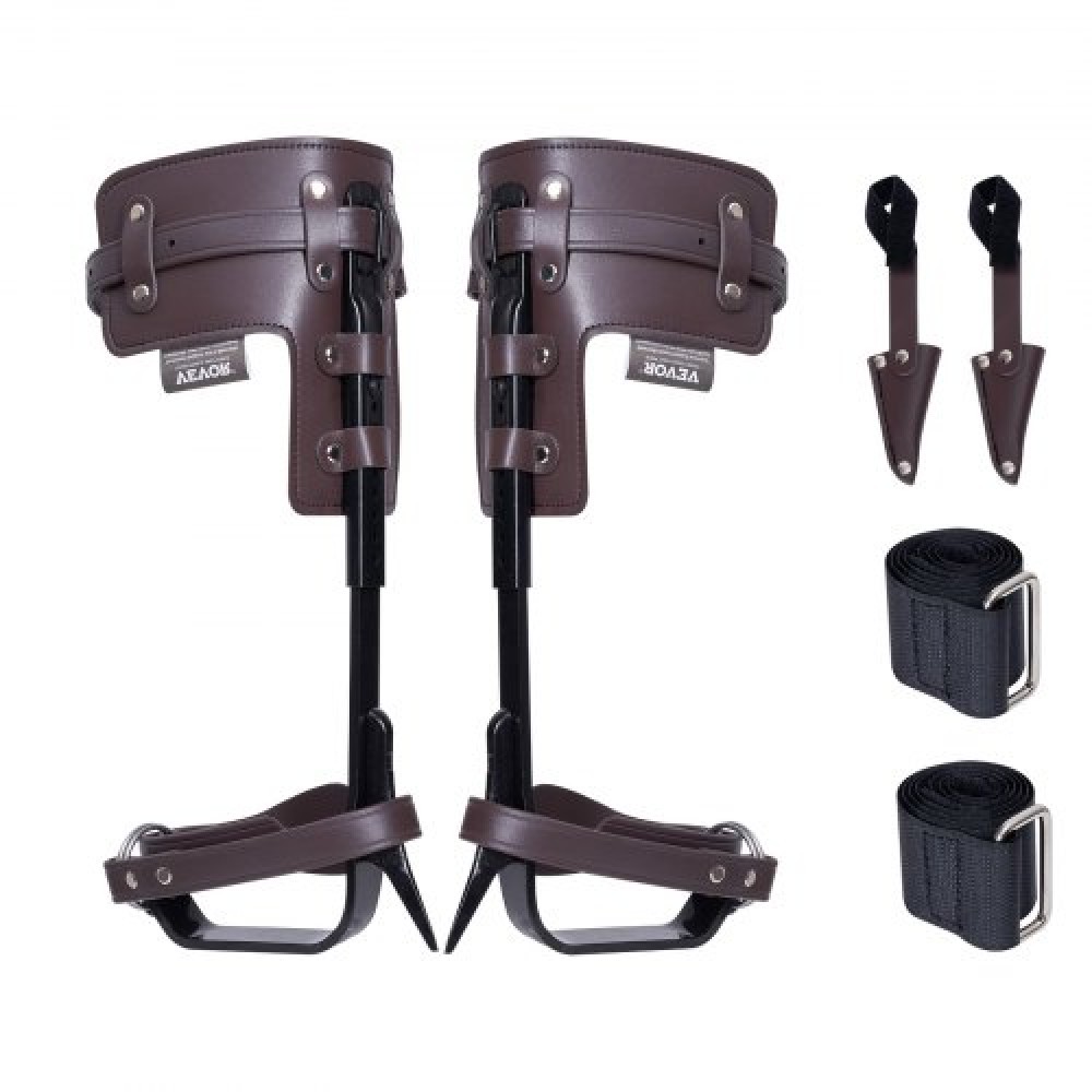 Αιχμές VEVOR Tree Climbing Spikes, 1 Pair Alloy Steel Climbing Spurs, Load Capacity 350lbs Tree Climbing Gear with Stras and Spike Protectors, Arborist Equipment for Orlimbers, Κυνήγι, Συλλογή φρούτων, Καφέ