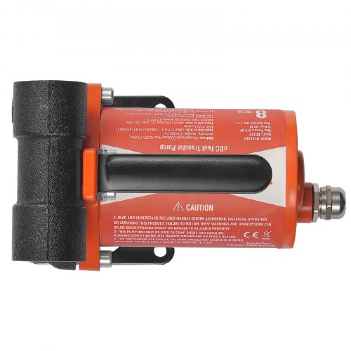 Αντλία μεταφοράς καυσίμου VEVOR, 12V DC 30L/min (8 GPM) 124W (1/6 HP), Φορητή ηλεκτρική αντλία μεταφοράς ντίζελ με ακροφύσιο αυτόματης απενεργοποίησης καυσίμου, μακρύς εύκαμπτος σωλήνας εισόδου & εξόδου για μείγματα βενζίνης, ντίζελ, κηροζίνης, μεθανό