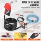 Αντλία μεταφοράς καυσίμου VEVOR, 12V DC 30L/min (8 GPM) 124W (1/6 HP), Φορητή ηλεκτρική αντλία μεταφοράς ντίζελ με ακροφύσιο αυτόματης απενεργοποίησης καυσίμου, μακρύς εύκαμπτος σωλήνας εισόδου & εξόδου για μείγματα βενζίνης, ντίζελ, κηροζίνης, μεθανό
