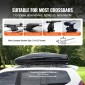VEVOR Rooftop Cargo Carrier, 8 Cubic Feet Roof Cargo Box, ABS Hard Shell Roof Box, με άνοιγμα διπλής όψης και 2 ενισχυμένους ιμάντες, Αεροδυναμική, Κατάλληλη για τις περισσότερες Crossbar, για Αυτοκίνητο, Βαγόνι, SUV, Μαύρο