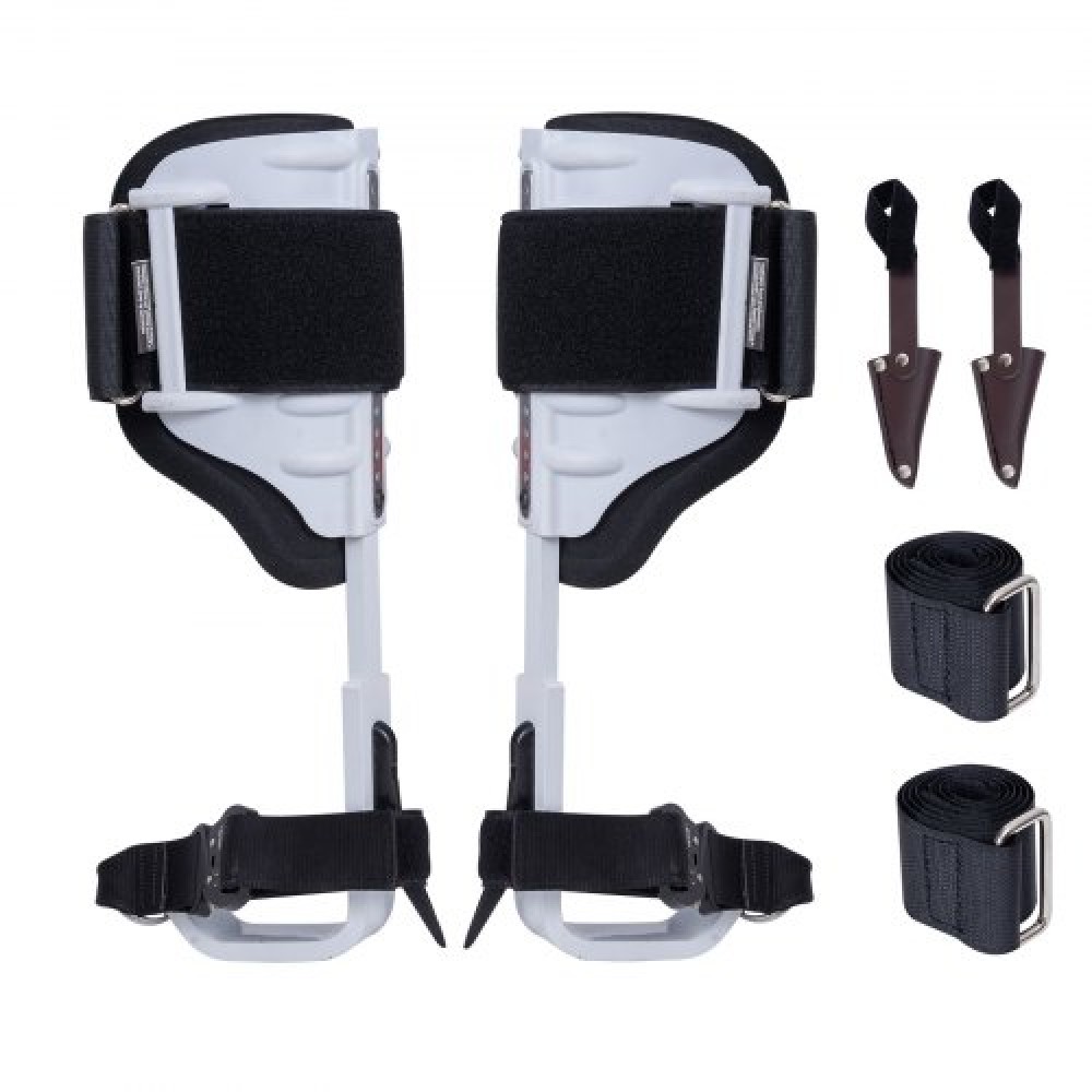 VEVOR Tree Climbing Spikes, 1 Pair Aluminum Climbing Spurs, Load Capacity 350lbs Tree Climbing Gear with Stras and Spike Protectors, Arborist Equipment for Orlimbers, Κυνήγι, Συλλογή φρούτων, Λευκό